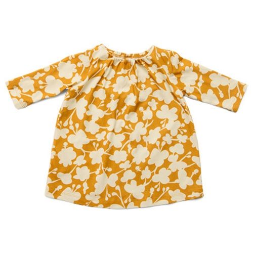 Vestido Bebê Cotton Manga Longa Amarelo