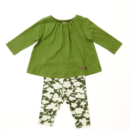 Conjunto Bebê Cotton Manga Longa Verde