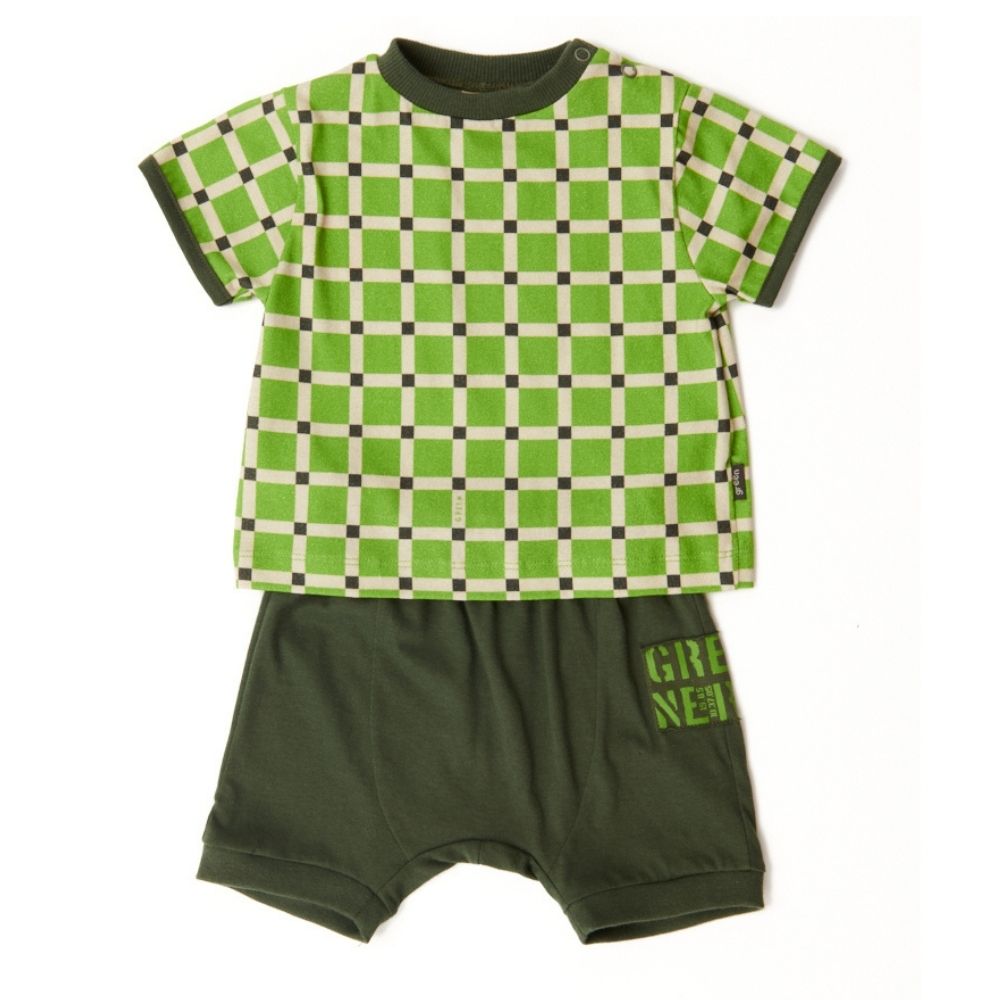 Conjunto Bebê Grid Verde