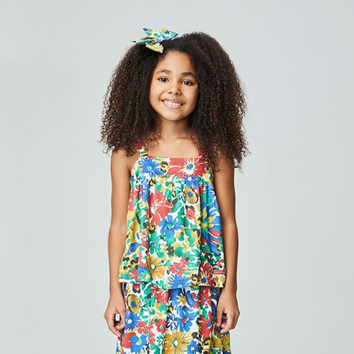 Blusa Infantil Flower Art Vermelha