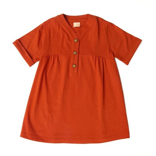 Vestido Toddler Menina Outono Laranja