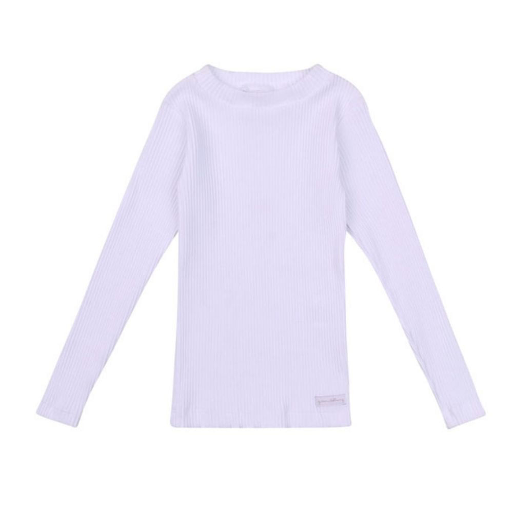 Blusa Toddler Plissada Careca Manga Longa Branca