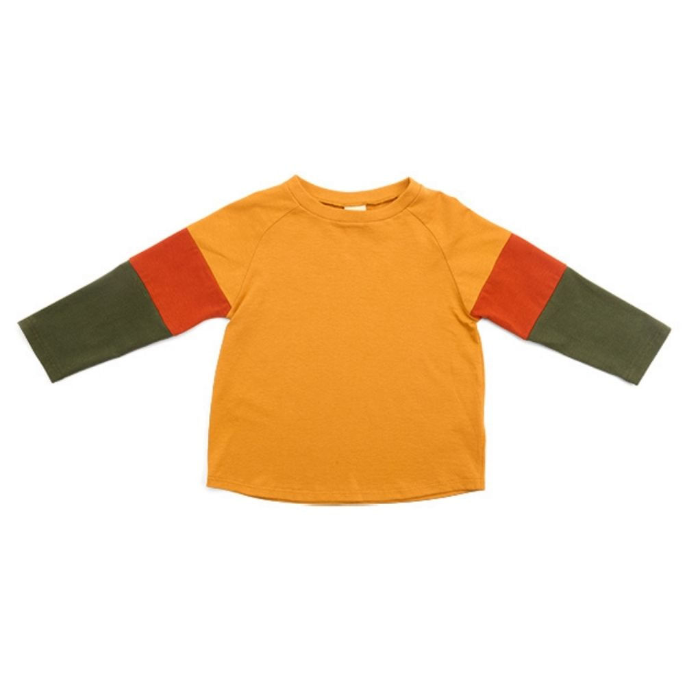 Camiseta Toddler Colorful Warm Manga Longa Amarela