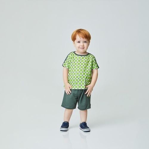Conjunto Toddler Grid Verde