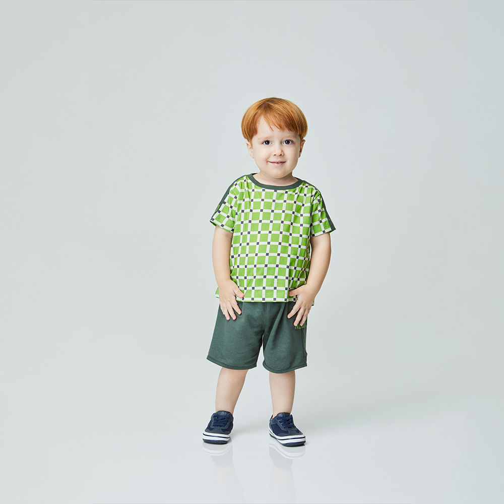 Conjunto Toddler Grid Verde