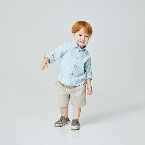 Camisa Toddler Nuvem Manga Longa Azul