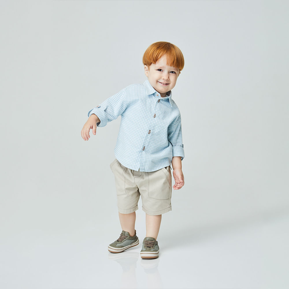 Camisa Toddler Nuvem Manga Longa Azul