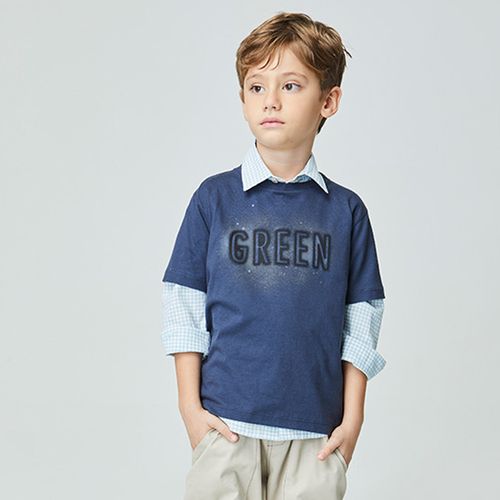 Camiseta Infantil Spray Azul