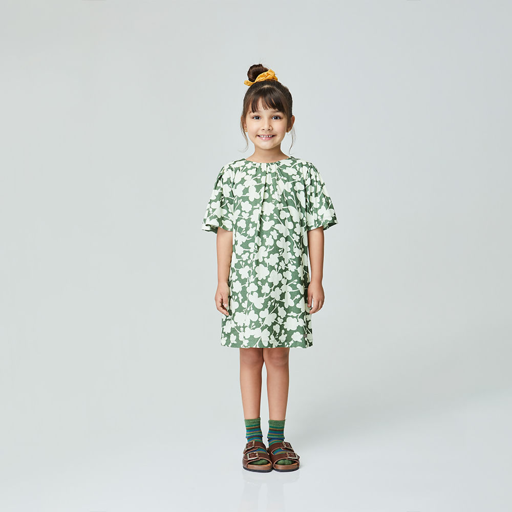Vestido Infantil Cotton Verde