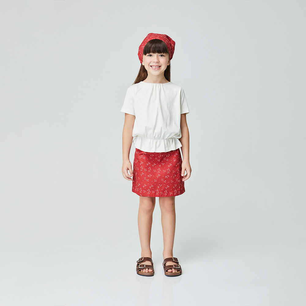 Shorts Saia Infantil Brisa Vermelha