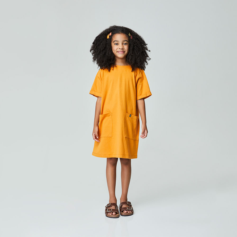 Vestido Infantil Natureza Amarelo