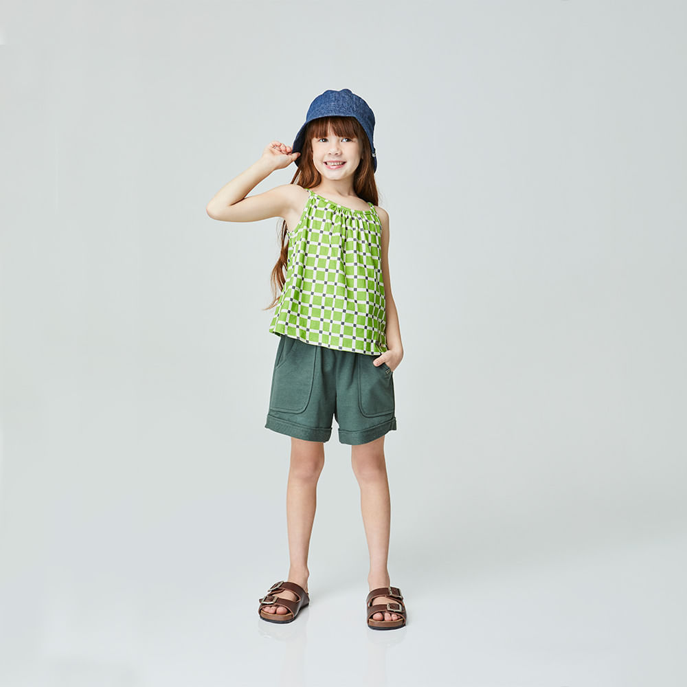Short Infantil Natureza Verde