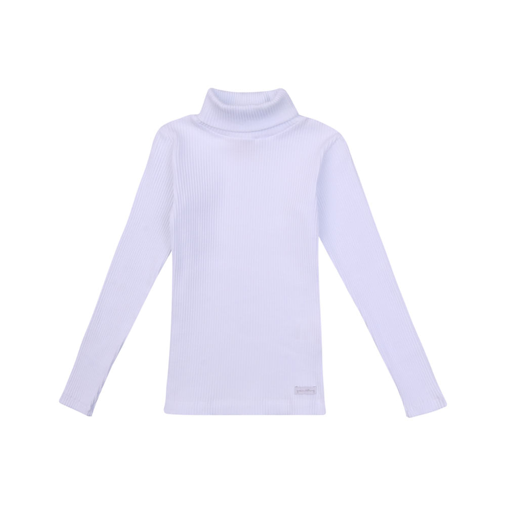 Blusa Infantil Plissada Manga Longa Off-White