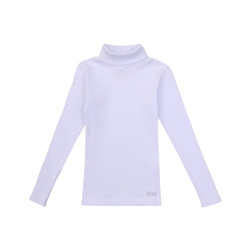 Blusa Infantil Plissada Manga Longa Off-White