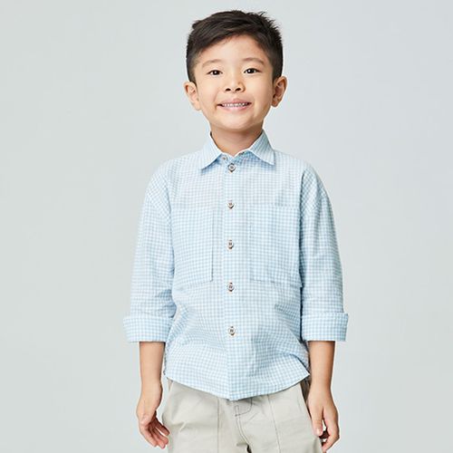 Camisa Infantil Nuvem Manga Longa Azul