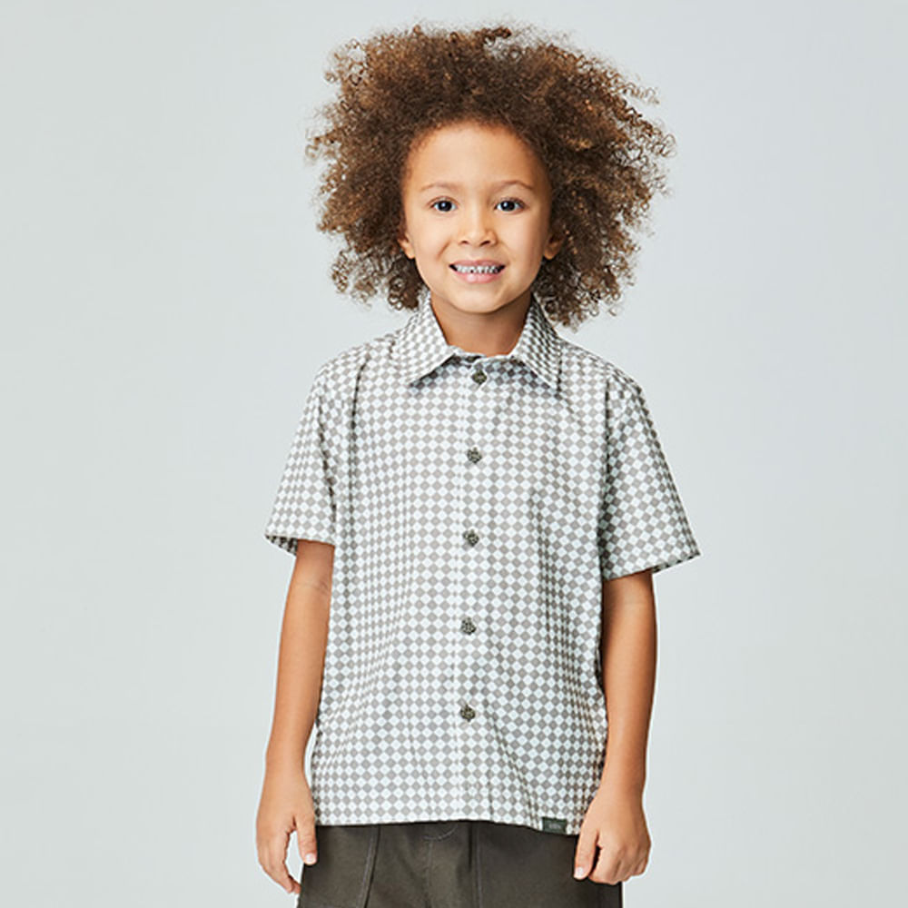 Camisa Infantil Duo Cinza