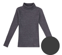Blusa Infantil Plissada Manga Longa Chumbo