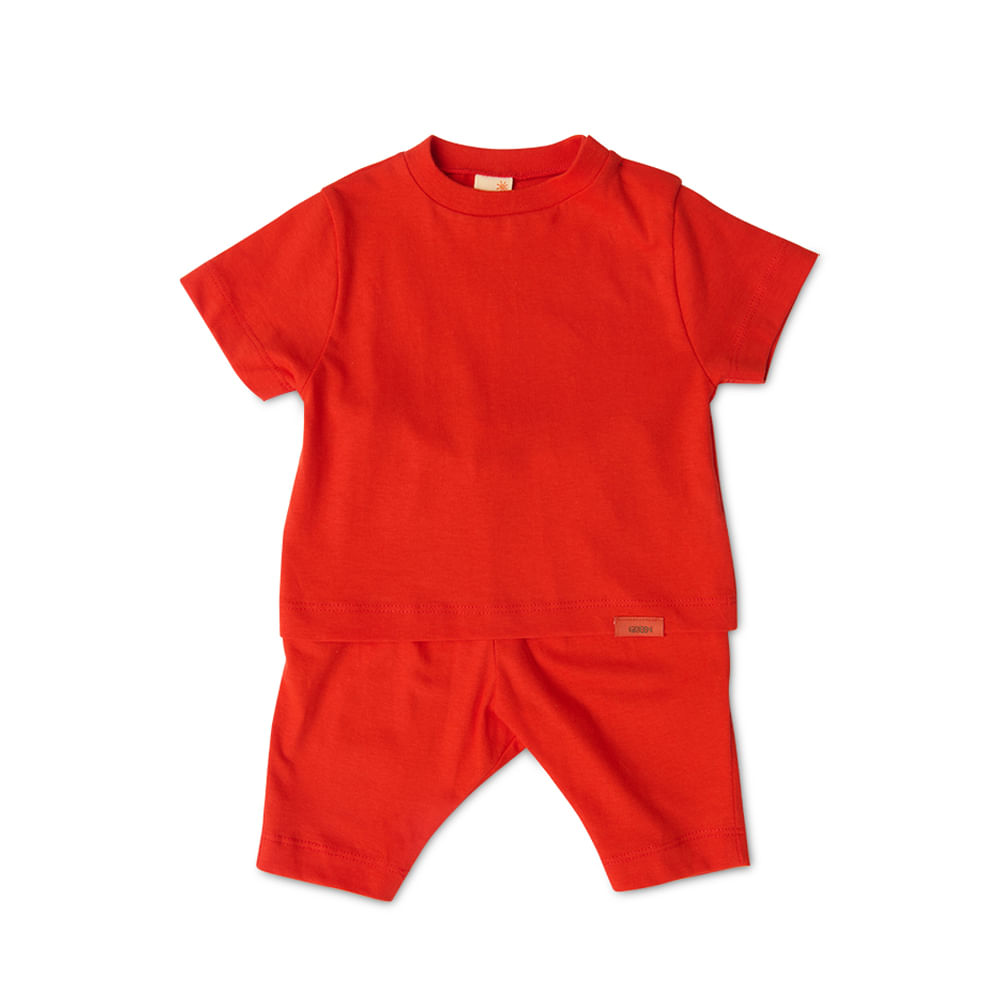 Conjunto Bebê Malha Laranja
