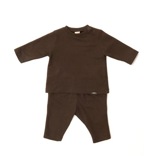 Conjunto Bebê Moletinho Manga Longa Chumbo