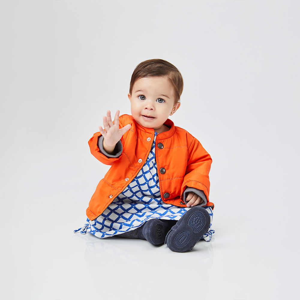 Casaco Bebê Puffer Laranja
