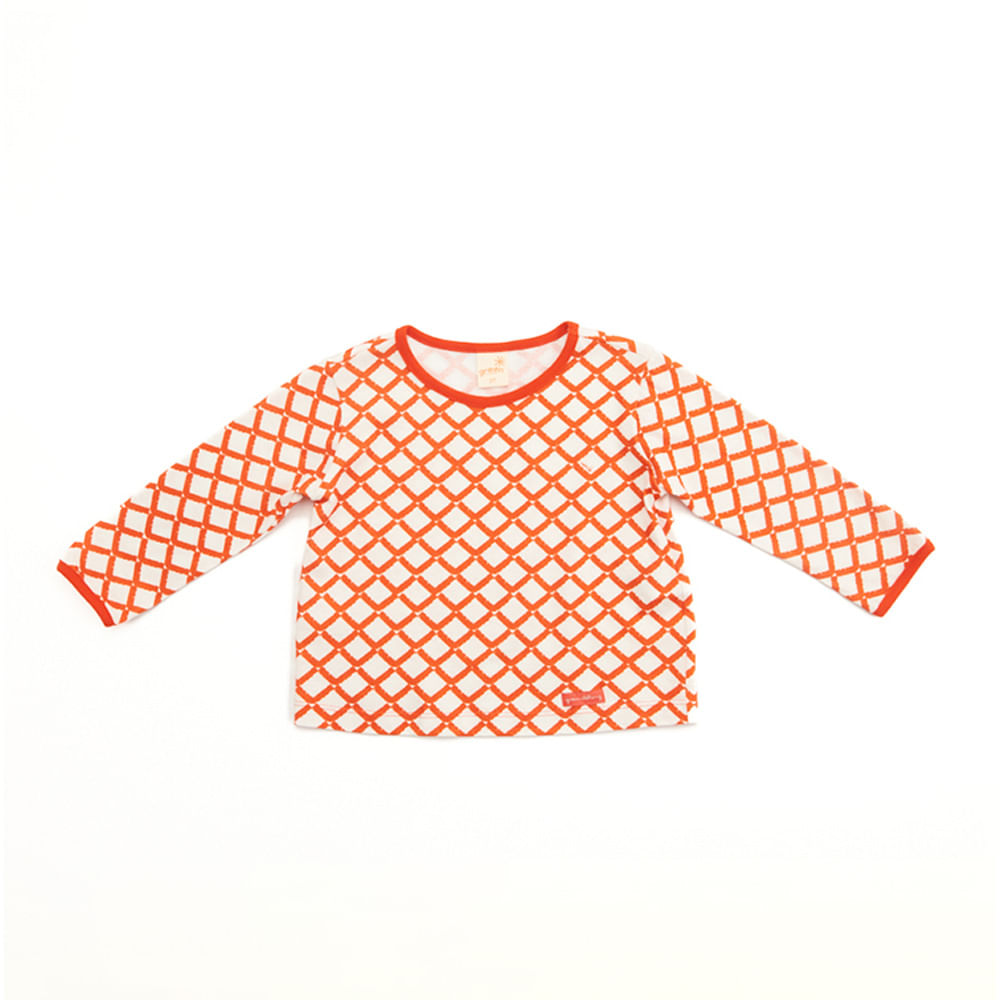 Camiseta Toddler Labirinto Manga Longa Vermelha
