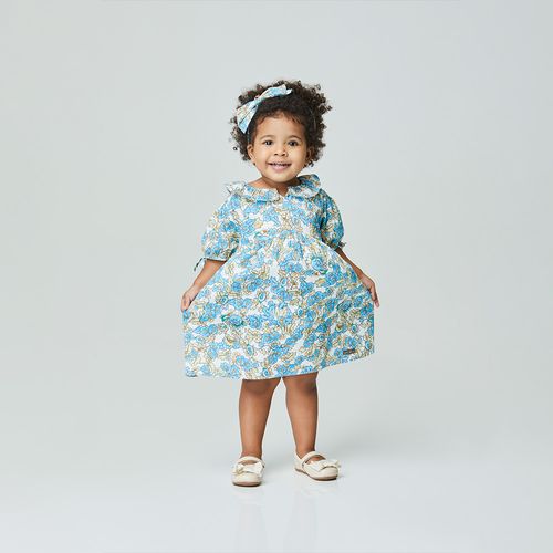 Vestido Toddler Flora Azul