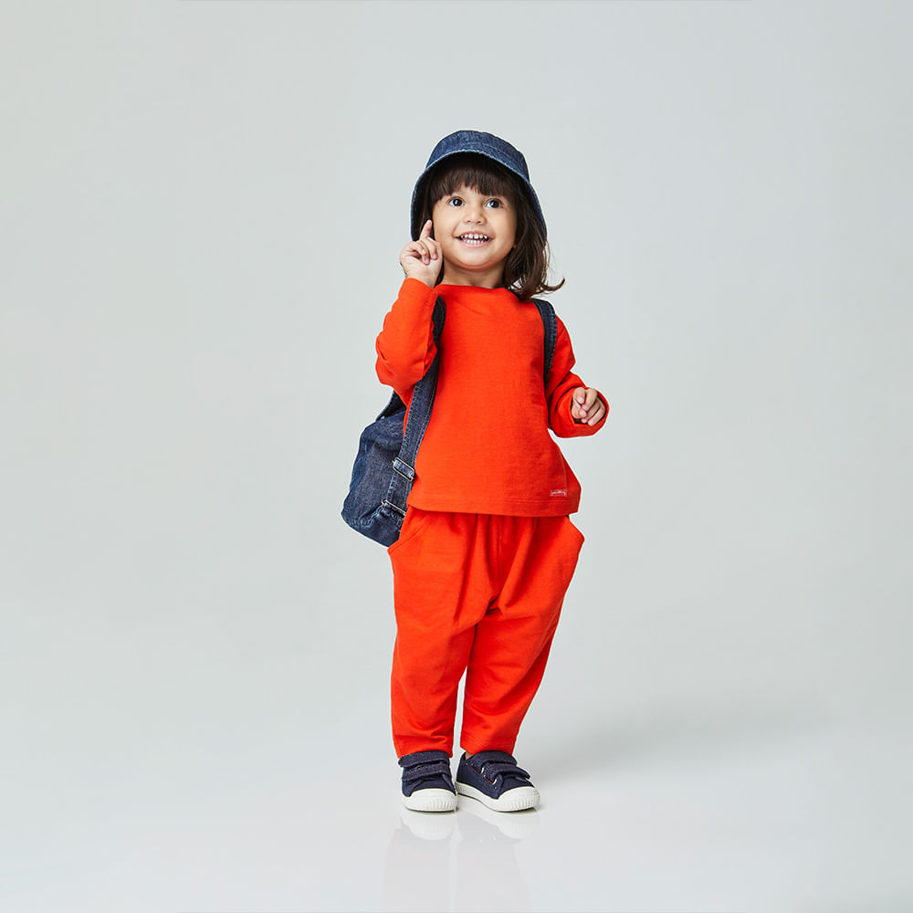 Conjunto Toddler Moletinho Sonho Laranja