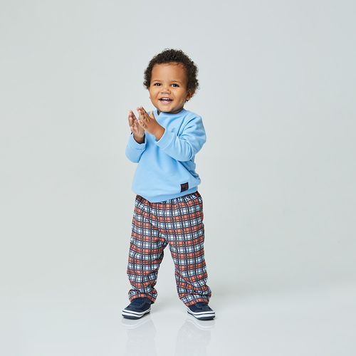 Conjunto Toddler Infinito Manga Longa Azul