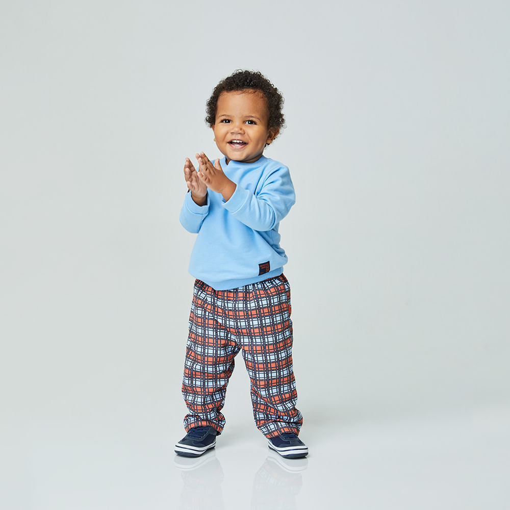 Conjunto Toddler Infinito Manga Longa Azul