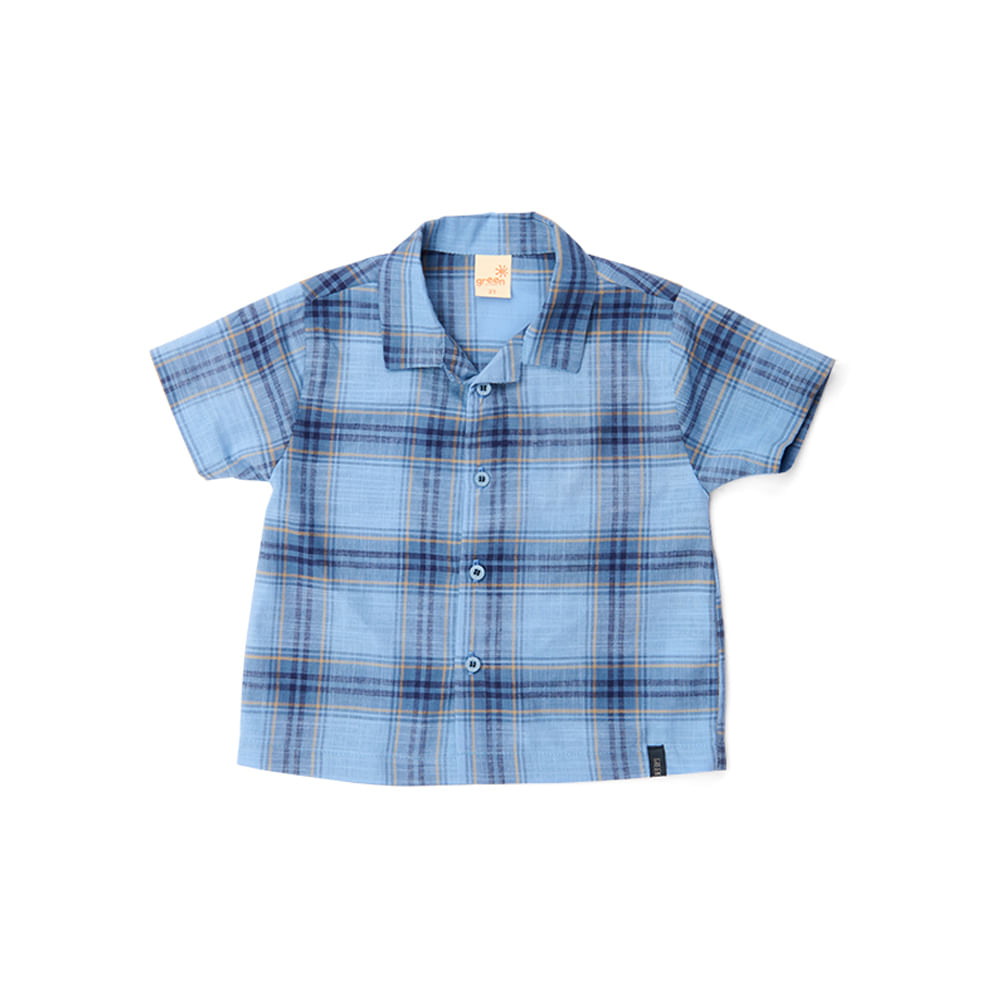 Camisa Toddler Xadrez Azul