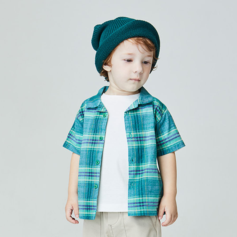 Camisa Toddler Xadrez Verde