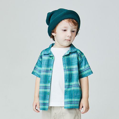 Camisa Toddler Menino Xadrez Verde