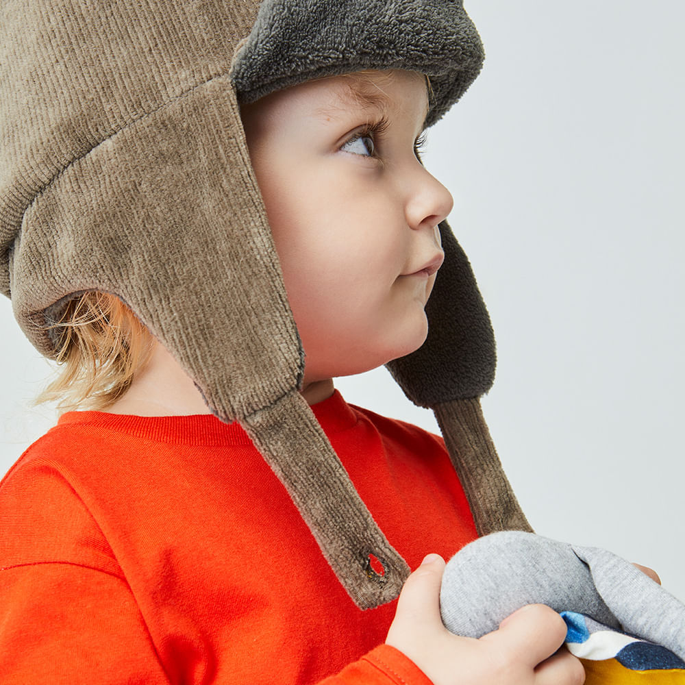 Gorro Infantil Aviador Marrom