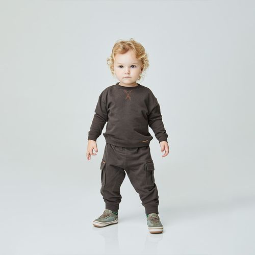 Conjunto Toddler Astral Manga Longa Chumbo