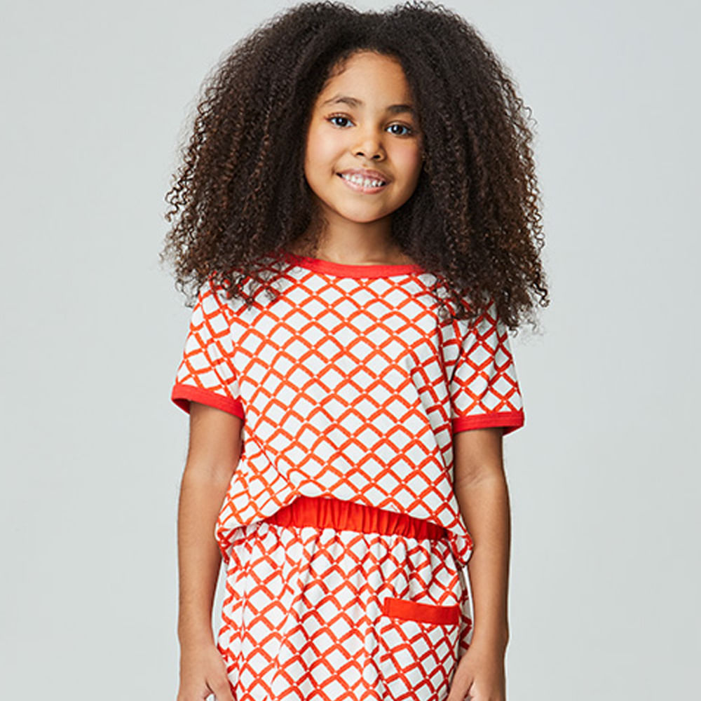 Camiseta Infantil Labirinto Vermelha