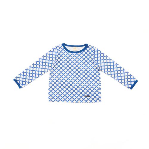 Camiseta Infantil Labirinto Manga Longa Azul