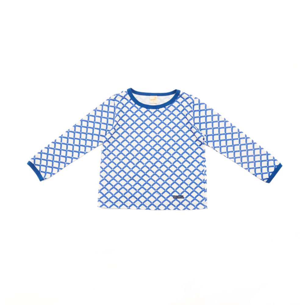 Camiseta Infantil Labirinto Manga Longa Azul