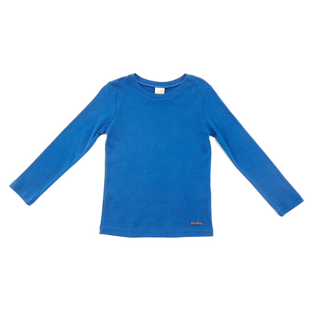 Camiseta Infantil Sonho Manga Longa Azul