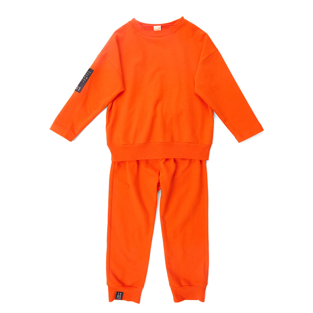 Conjunto Infantil Astral Manga Longa Laranja