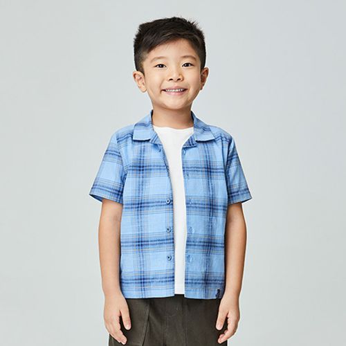 Camisa Infantil Xadrez Azul