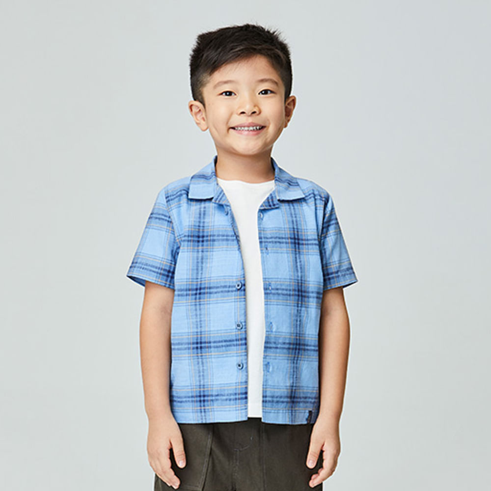 Camisa Infantil Xadrez Azul