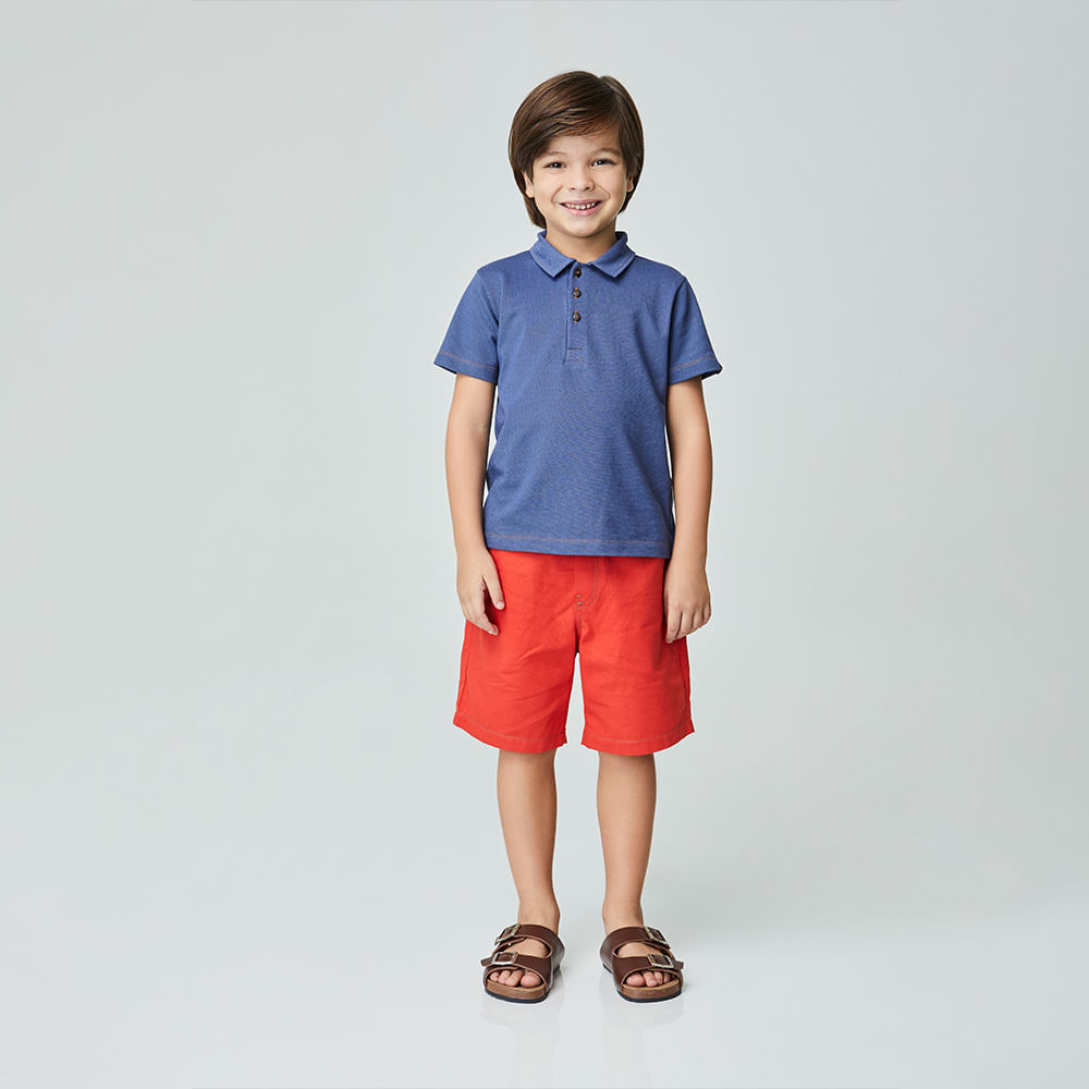 Bermuda Infantil Oxford Vermelha