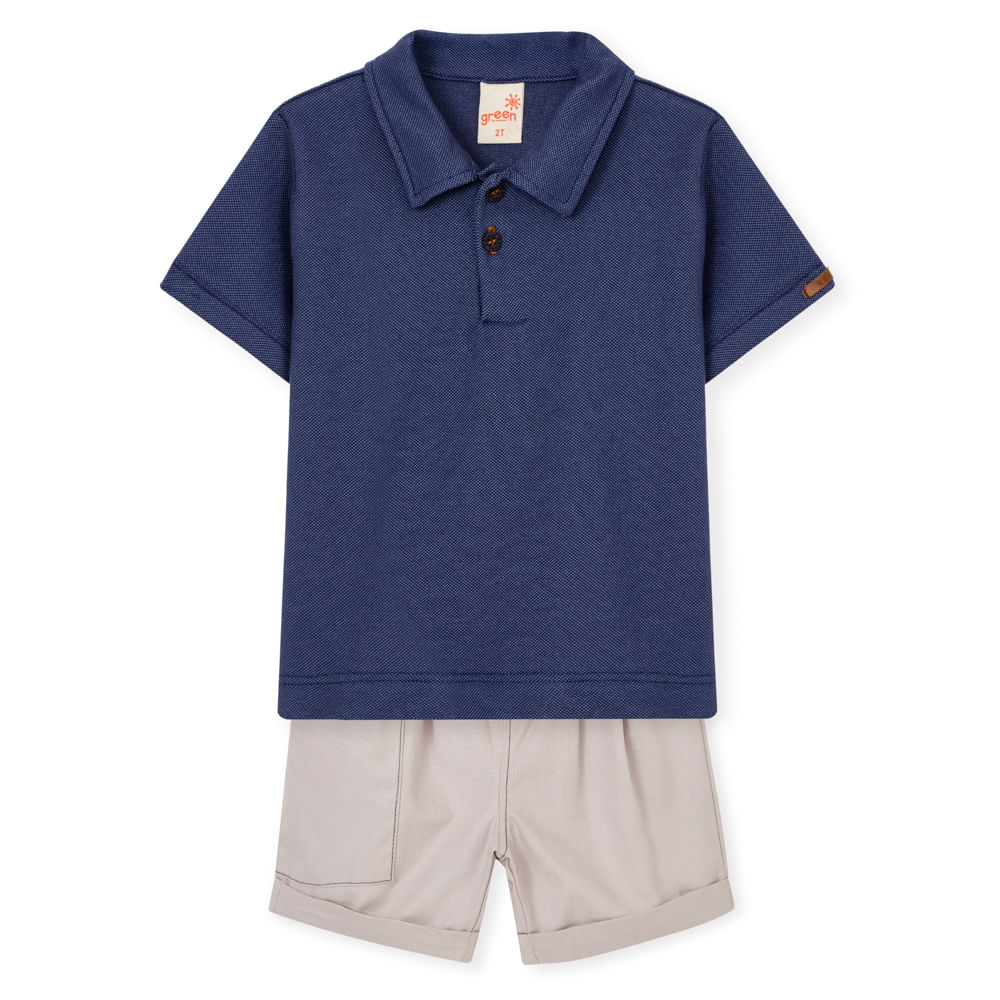 Conjunto Toddler Polo Orion Cinza
