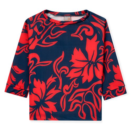 Camiseta Bebê Green UV Manga Longa Vermelha