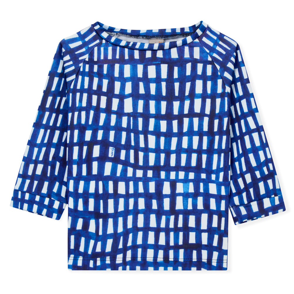 Camiseta Bebê Green UV Manga Longa Azul Royal