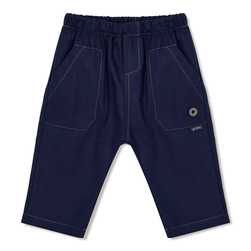 Calça Bebê Sarja Azul