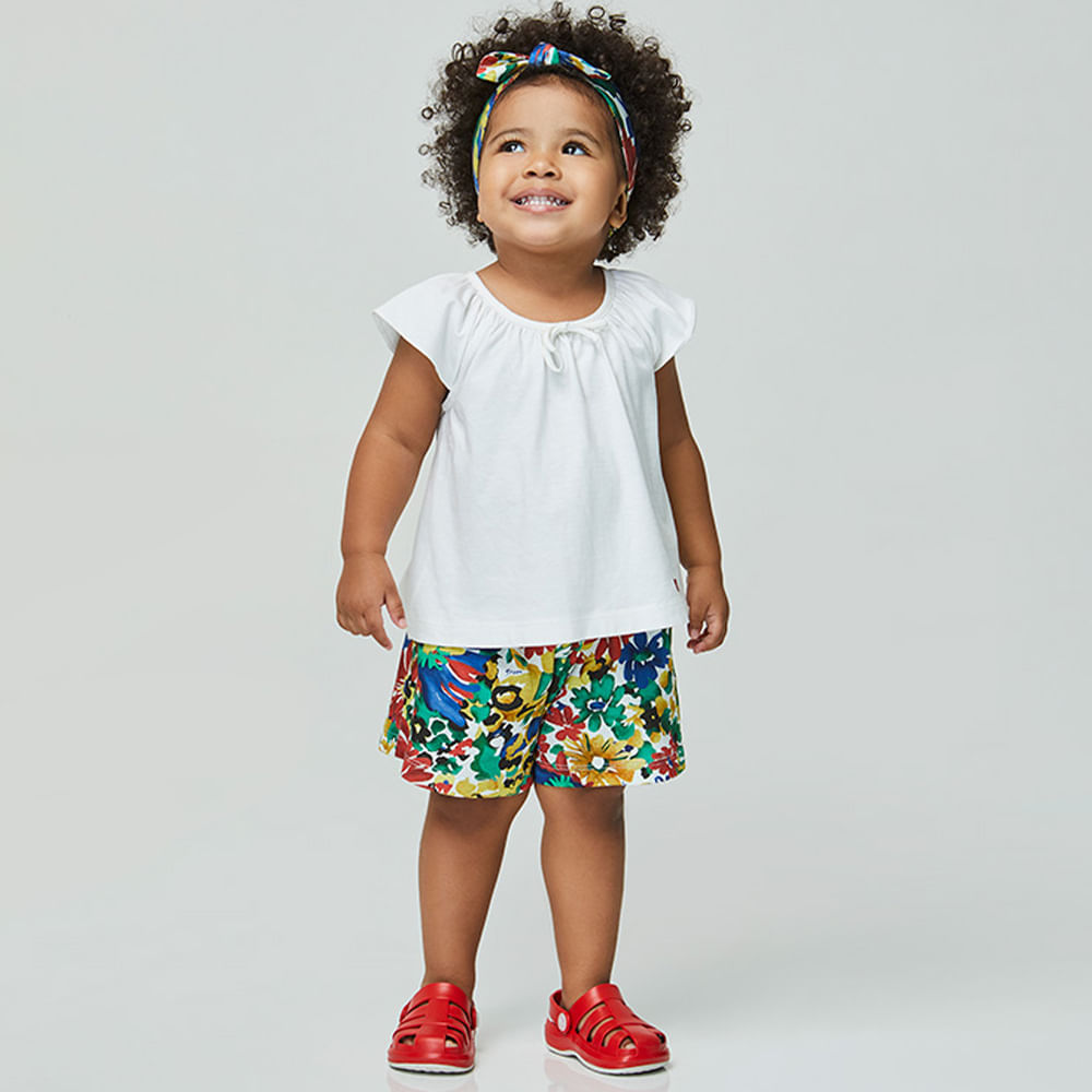 Conjunto Toddler Art Flower Off-White