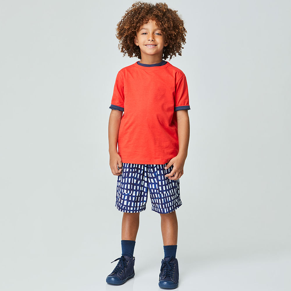 Bermuda Infantil Block Azul