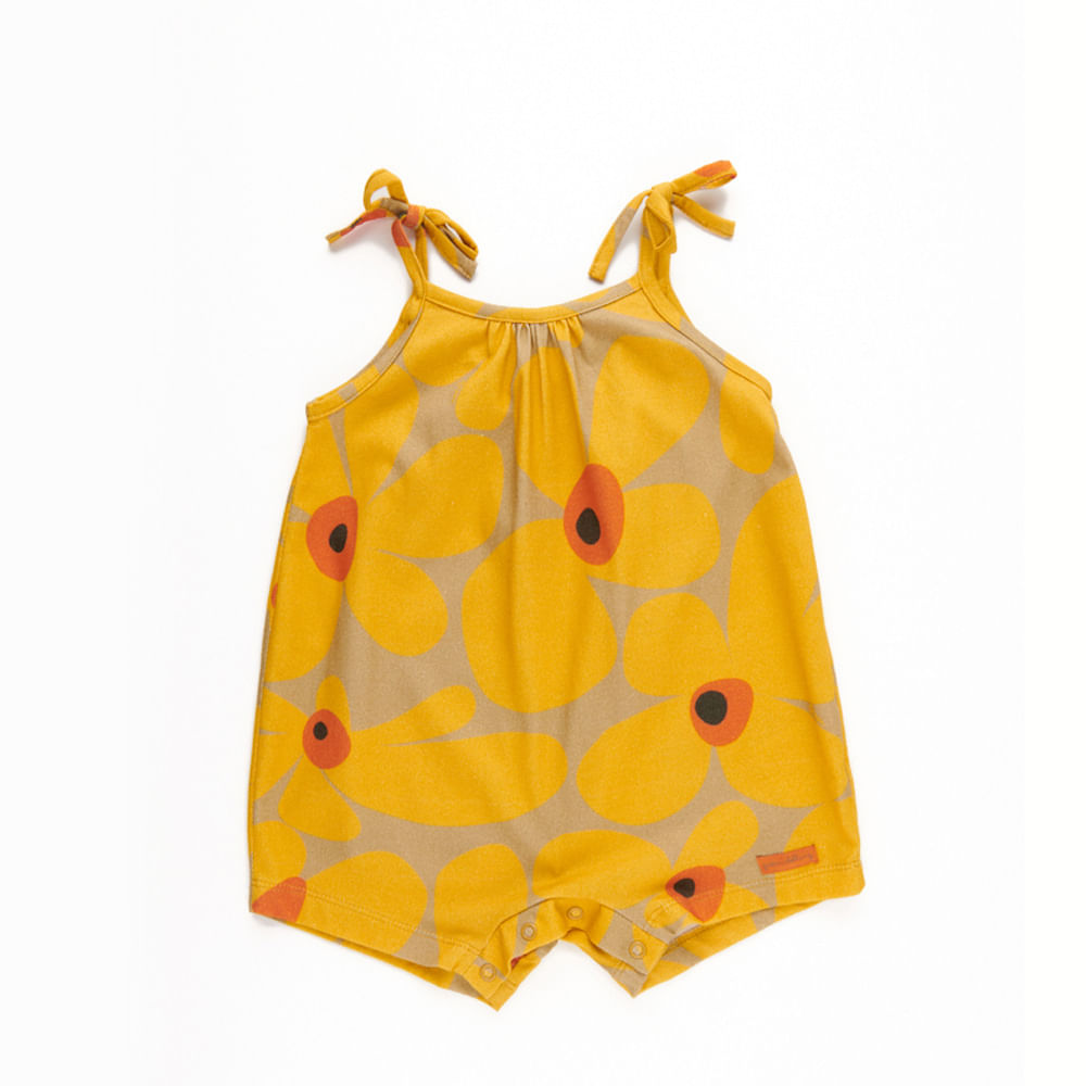 Macacão Bebê Power Flower Amarelo