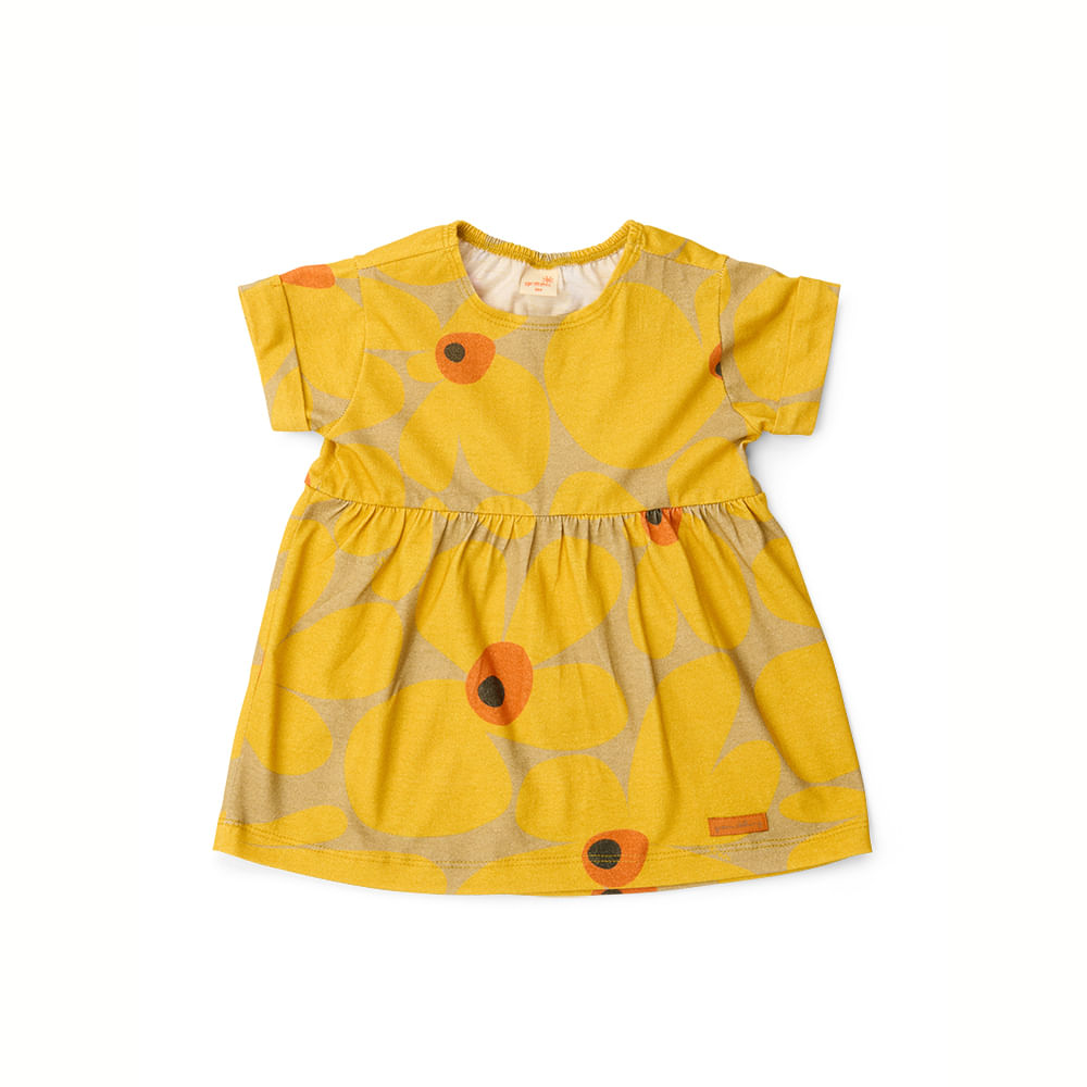 Vestido Bebê Power Flower Amarelo